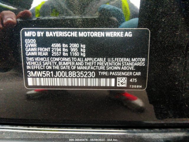 3MW5R1J00L8B35230 BMW 3 Series 330i