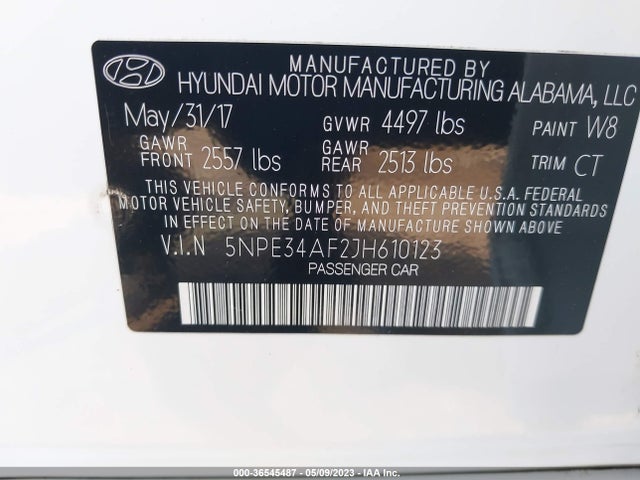 Hyundai Sonata Sport 2018 5NPE34AF2JH610123 Image 10