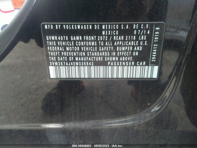 3VW2K7AJ4EM335542 Volkswagen Jetta Sedan S