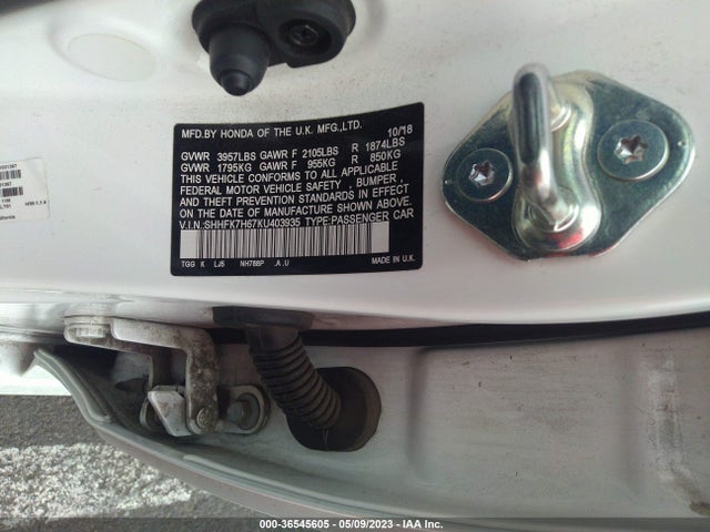 Honda Civic Hatchback Ex 2019 SHHFK7H67KU403935 Image 9
