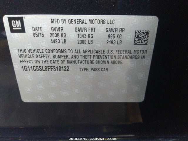 Chevrolet MALIBU LT 2015 1G11C5SL8FF310122 Image 10