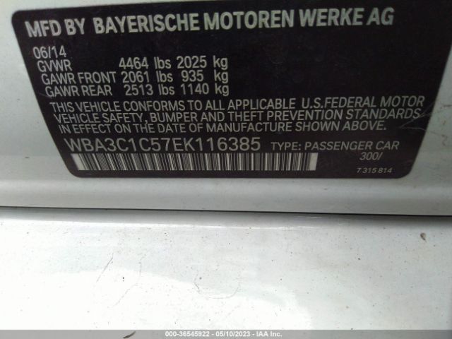 WBA3C1C57EK116385 BMW 3 Series 328i