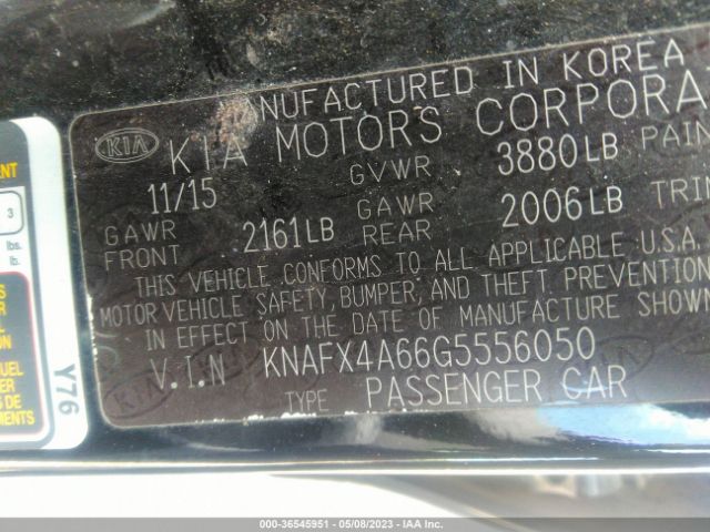 KNAFX4A66G5556050 KIA FORTE LX