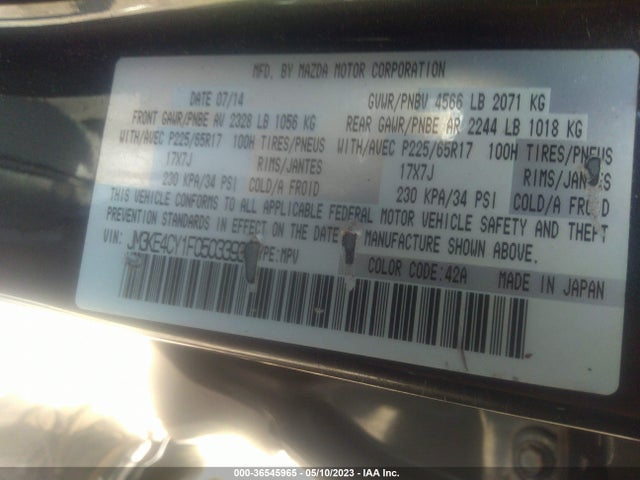 Mazda Cx-5 Touring 2015 JM3KE4CY1F0503393 Image 9