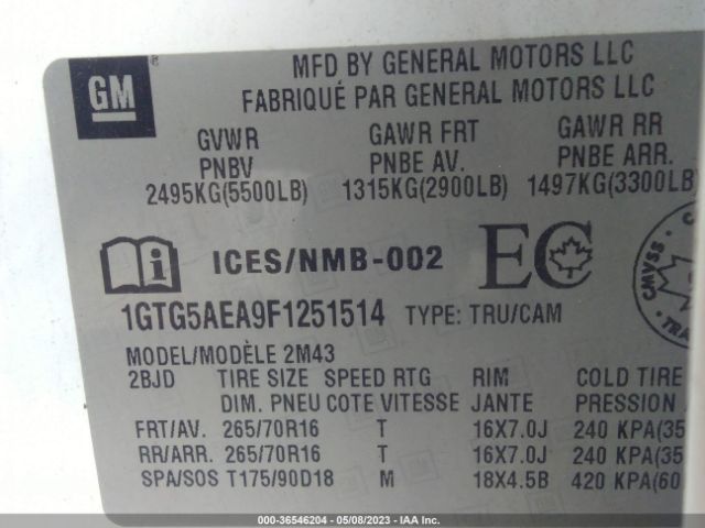 1GTG5AEA9F1251514 GMC Canyon 2wd