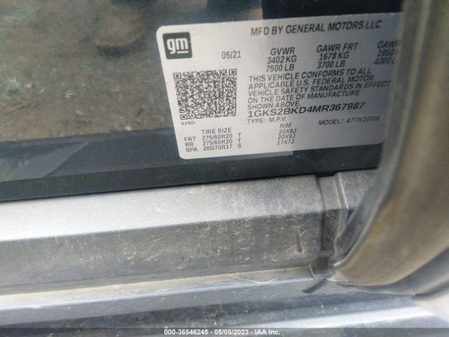 1GKS2BKD4MR36798 GMC YUKON SLT