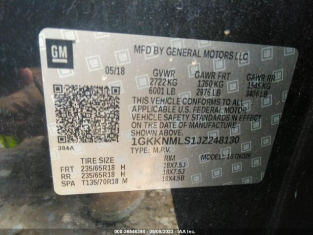 1GKKNMLS1JZ248130 GMC ACADIA SLT