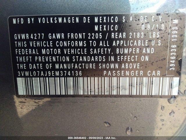 3VWL07AJ9EM374136 Volkswagen Jetta Sedan Sel