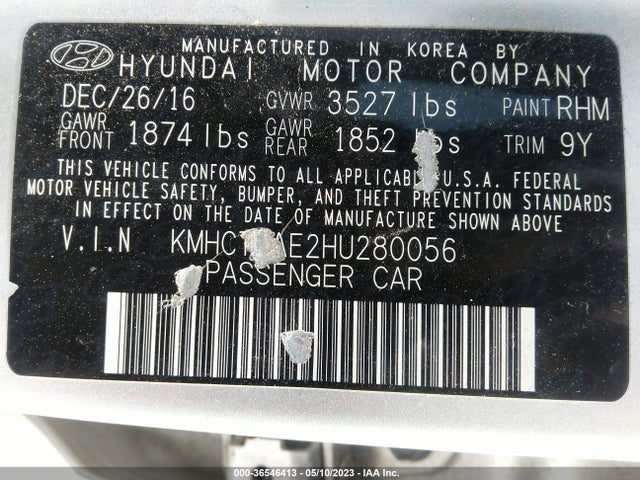 Hyundai Accent Value Edition 2017 KMHCT4AE2HU280056 Image 9