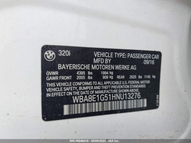 WBA8E1G51HNU13276 BMW 3 Series 320i