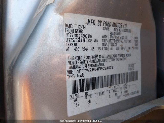 1FT7W2B64FEC24572 Ford Super Duty F-250 Srw Lariat/platinum