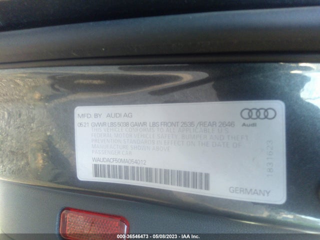 WAUDACF50MA054012 Audi A5 Sportback S Line Premium