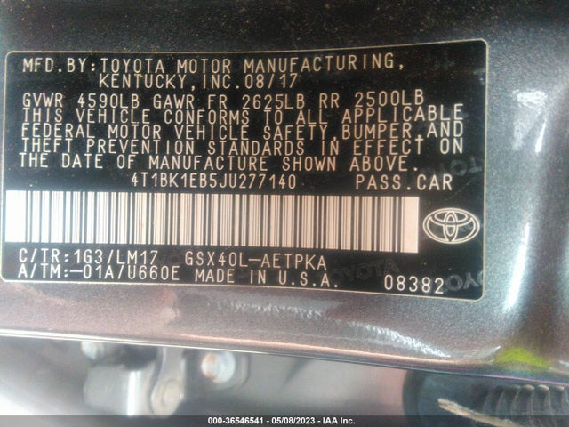 Toyota Avalon Xle/xle Plus 2018 4T1BK1EB5JU277140 Image 11