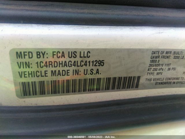 1C4RDHAG4LC411295 Dodge Durango Sxt Plus