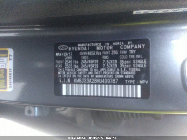 Hyundai Tucson Limited 2017 KM8J33A28HU499787 Image 10