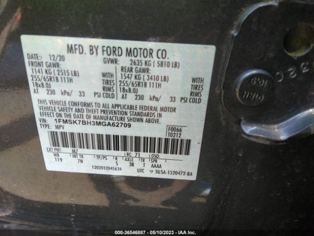 1FMSK7BH3MGA62709 Ford Explorer Base