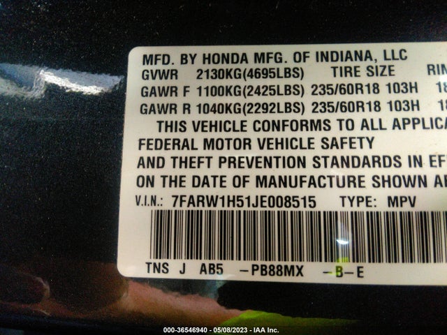 Honda CR-V EX 2018 7FARW1H51JE008515 Image 9