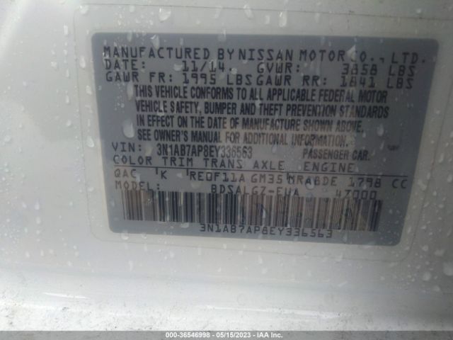 3N1AB7AP8EY336563 Nissan SENTRA SL