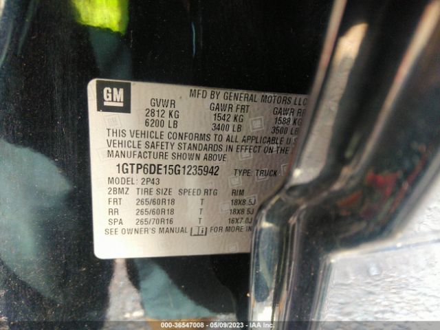 1GTP6DE15G1235942 GMC Canyon 4wd Slt