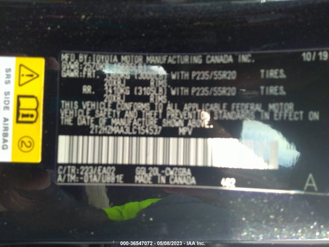 2020 Lexus RX, VIN: 2T2HZMAA3LC154537