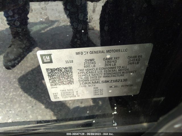 1GKKNMLS8KZ182130 GMC ACADIA SLT