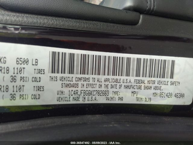 1C4RJFBG6KC782663 Jeep Grand Cherokee Limited