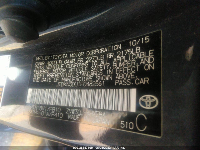 Toyota PRIUS 2015 JTDKN3DU1F0482561 Image 10