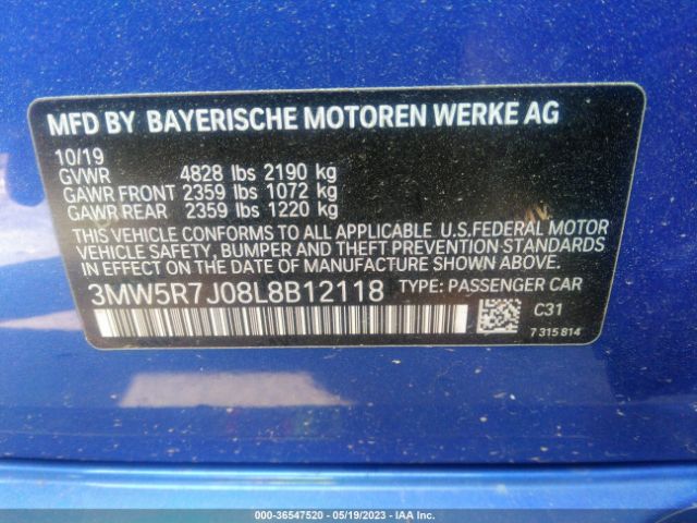 3MW5R7J08L8B12118 BMW 3 Series 330i Xdrive