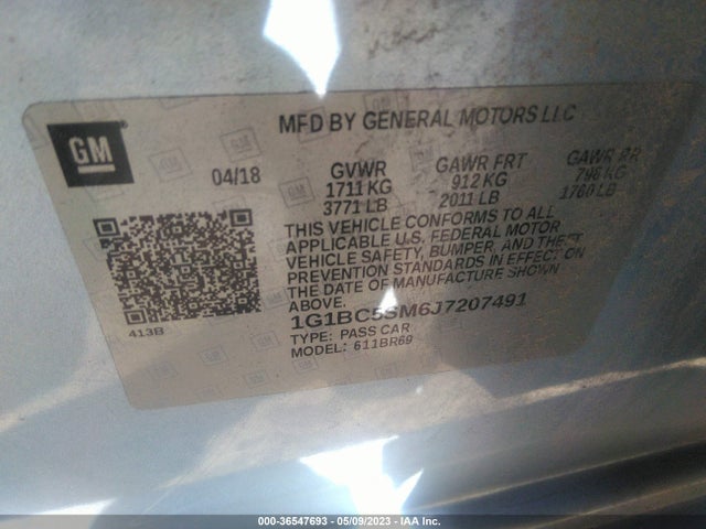 Chevrolet Cruze Ls Auto 2018 1G1BC5SM6J7207491 Image 8
