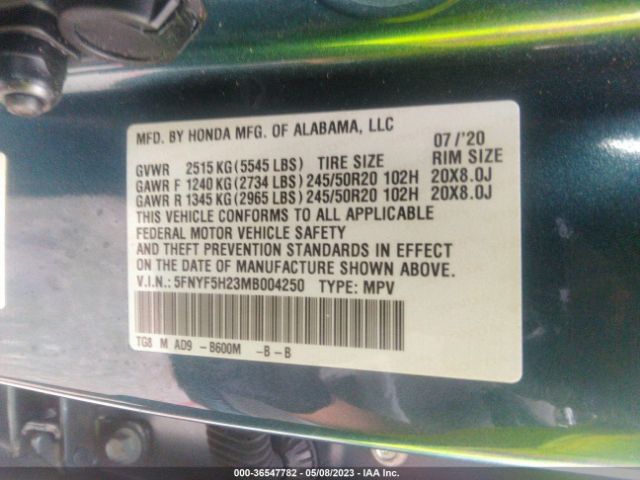 5FNYF5H23MB004250 Honda Pilot Special Edition