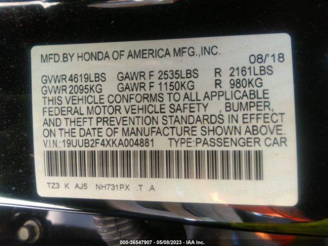 19UUB2F4XKA004881 Acura Tlx W/technology Pkg