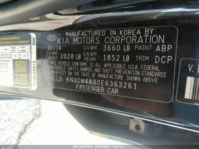 KNADM4A30E6363261 KIA RIO LX