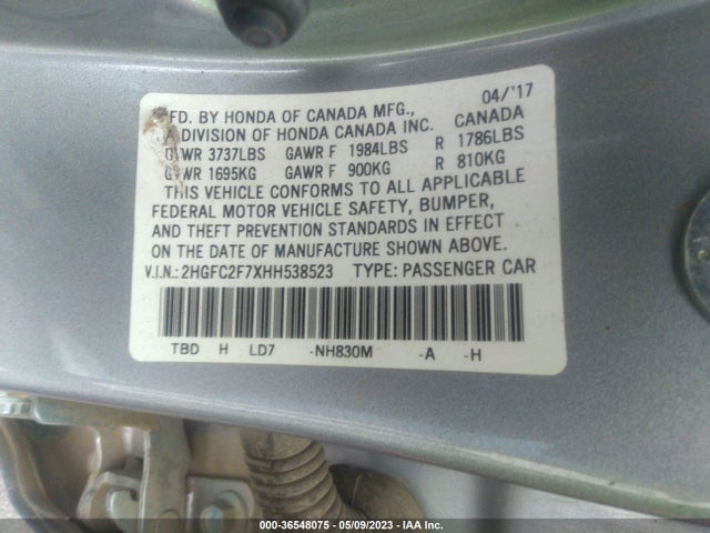Honda Civic Sedan Ex 2017 2HGFC2F7XHH538523 Image 13