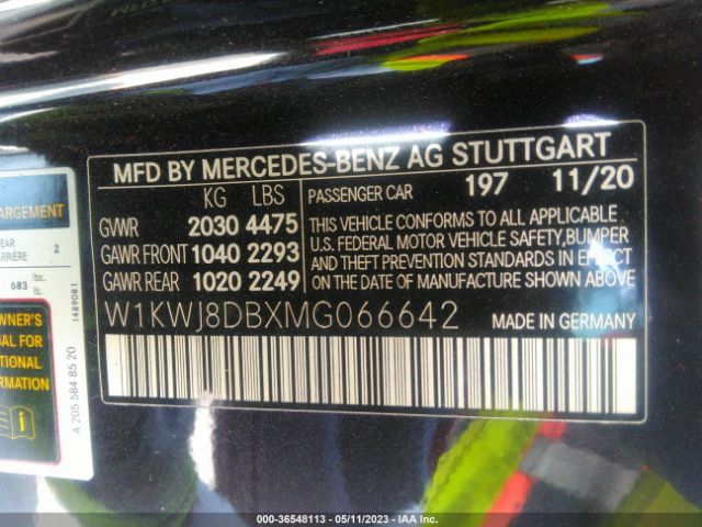W1KWJ8DBXMG066642 Mercedes-Benz C-class C 300