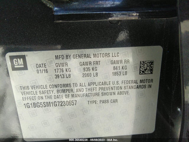Chevrolet Cruze Premier 2016 1G1BG5SM1G7230657 Image 9