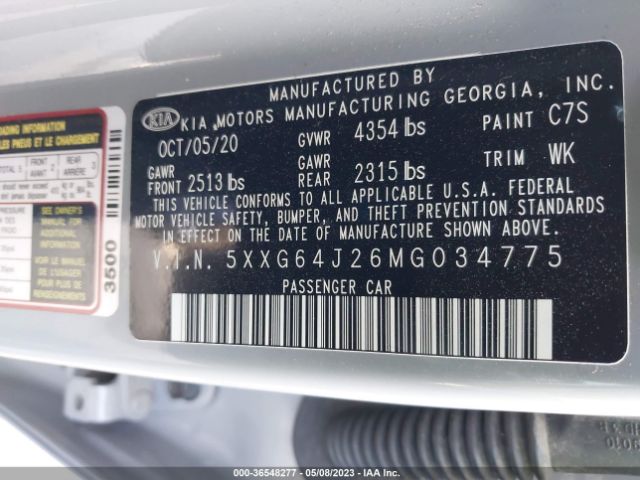 5XXG64J26MG034775 KIA K5 Gt-line