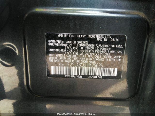 JF2SJABC6FH429626 Subaru Forester 2.5i