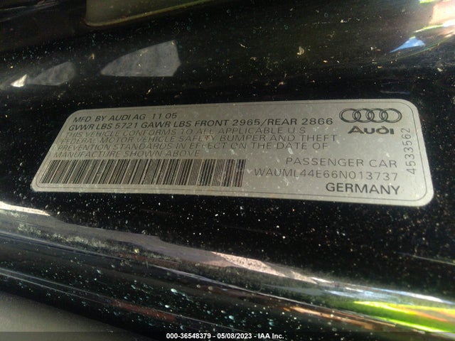2006 AUDI A8 L 4.2L VIN: WAUML44E66N013737