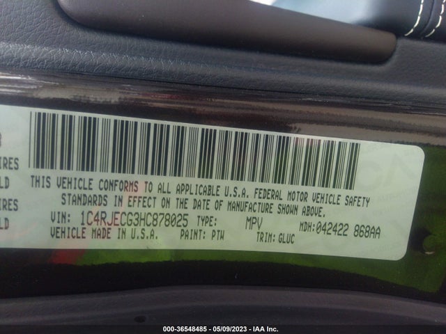 1C4RJECG3HC878025 Jeep Grand Cherokee Overland