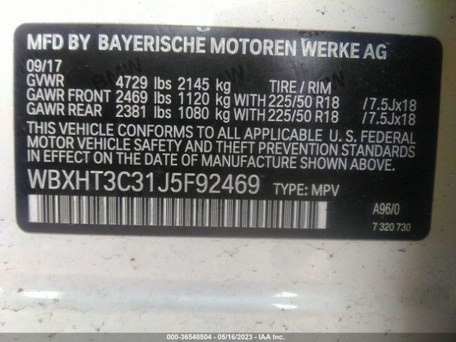 WBXHT3C31J5F92469 BMW X1 Xdrive28i