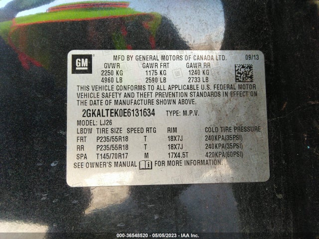 GMC Terrain Slt 2014 2GKALTEK0E6131634 Image 9