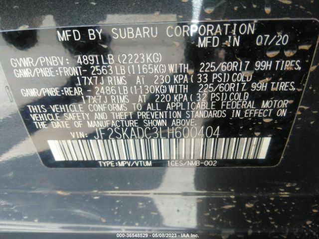 JF2SKADC3LH600404 Subaru Forester