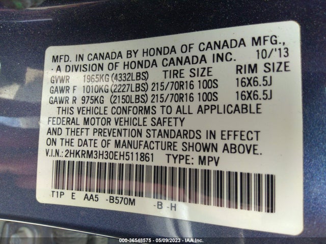 Honda CR-V LX 2014 2HKRM3H30EH511861 Image 9