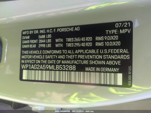 WP1AG2A59MLB53288 Porsche Macan Gts