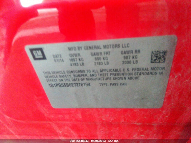 Chevrolet CRUZE LTZ 2014 1G1PG5SB6E7276194 Image 10