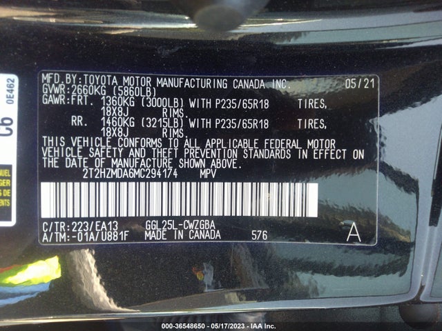 2021 Lexus RX, VIN: 2T2HZMDA6MC294174