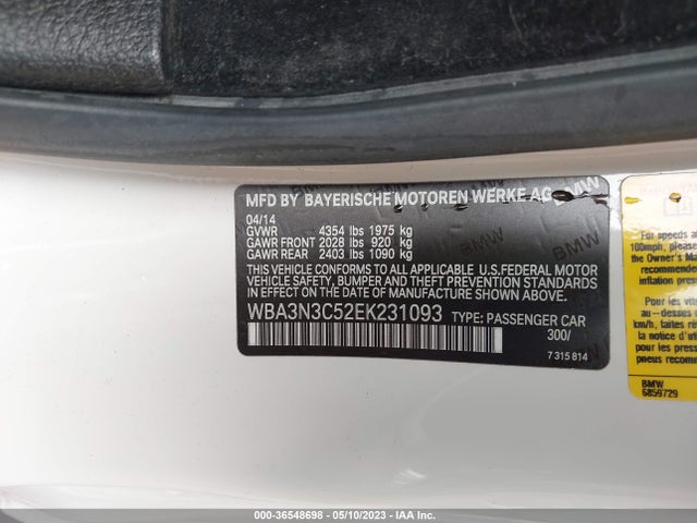 BMW 4 Series 428i 2014 WBA3N3C52EK231093 Image 9