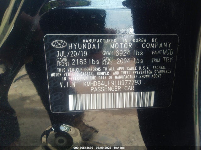 Hyundai ELANTRA SEL 2020 KMHD84LF9LU977793 Image 9