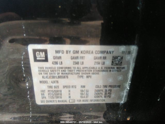 KL4CJCSB1LB055876 Buick Encore Essence
