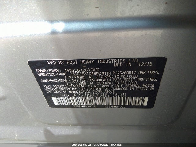 JF2SJARCXGH510538 Subaru Forester 2.5i Limited